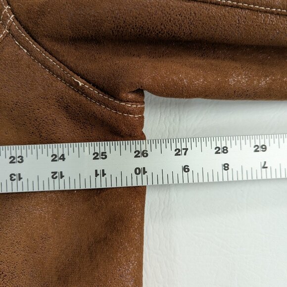 Guess Men's Faux Suede Shearling Biker Jacket Size XXL Brown - Picture 7 of 9